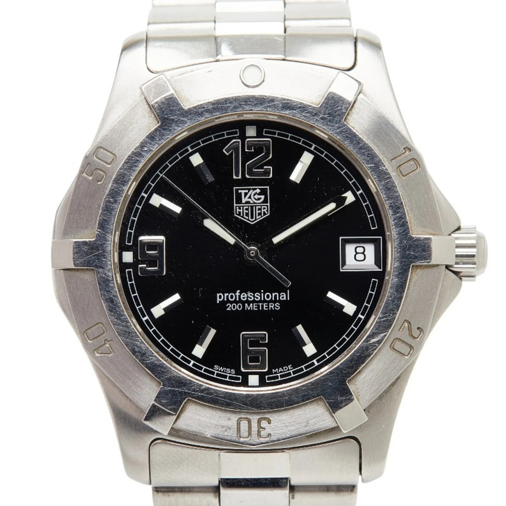 TAG Heuer Exclusive WN1110 Quartz Watch, Black Dial, Stainless Steel, Men's W...